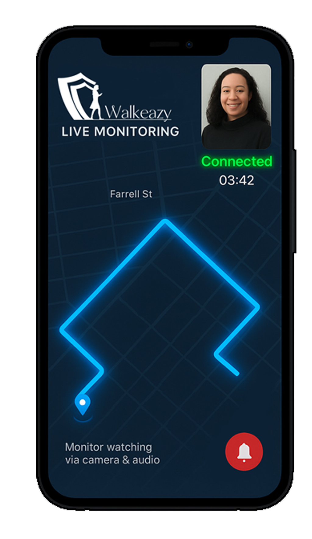 Walkeazy app monitoring interface